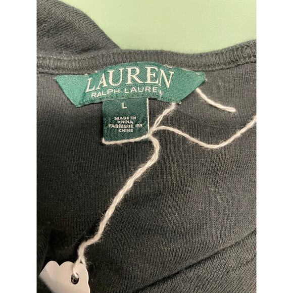 LAUREN RALPH LAUREN, LARGE, BLACK SHORT SLEEVE TOP - Picture 3 of 3